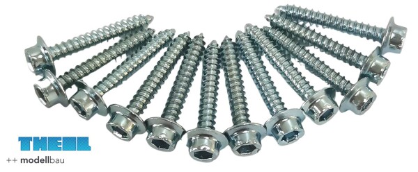 Servoschrauben 2,1 x 17 mm - 12 Stück - Befestigungslösung für Servos, Kabinenhauben